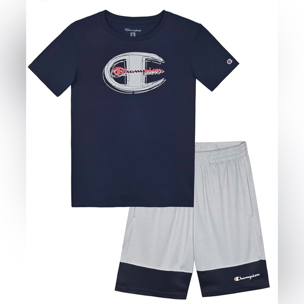 Champion Kids Matching Set in Navy and Gray